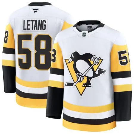 Men's Pittsburgh Penguins #58 Kris Letang White Premium Jersey