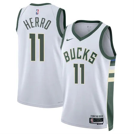 Men's Milwaukee Bucks #11 Tyler Herro White 2026 Association Edition Basketball Jersey
