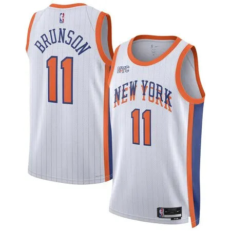 Unisex New York Knicks Jalen Brunson
White 2024/25 Swingman Player Jersey - City Edition