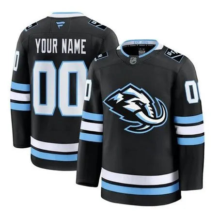 Youth Utah Mammoth Custom 2025 Black Stitched Hockey Jersey
