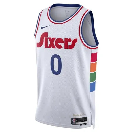 Unisex Philadelphia 76ers Tyrese Maxey
White 2024/25 Swingman Player Jersey - City Edition