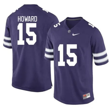 Men's Kansas State Wildcats #15 Will Howard Purple Vapor Stitched
Jersey