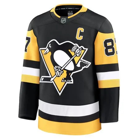 Men's Pittsburgh Penguins #87 Sidney Crosby Black Home Premium Jersey