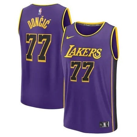 Unisex Los Angeles Lakers #77 Luka Doncic
Purple Swingman City Edition Jersey Z8KX