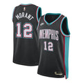 Men's Memphis Grizzlies #12 Ja Morant Black 2025/26 Hardwood Classics Jersey