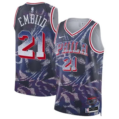 Men's Philadelphia 76ers #21 Joel Embiid Purple 2025/26 Select Series Jersey