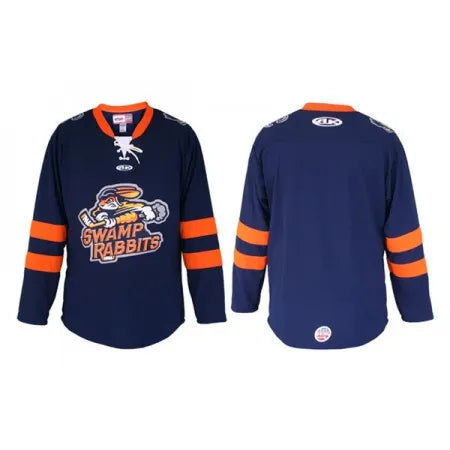Men's Greenville Swamp Rabbits Navy Stitched Jersey