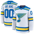 Men's St. Louis Blues Custom White 2024-25 Away Stitched Hockey Premium Jersey