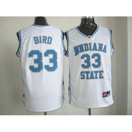 Sycamores #33 Larry Bird White Hardwood Legends Basketball Stitched NCAA Jersey