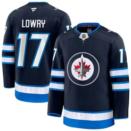 Youth Winnipeg Jets #17 Adam Lowry Navy Home Jersey