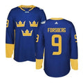 Team Sweden #9 Filip Forsberg Blue 2016 World Cup Stitched NHL Jersey