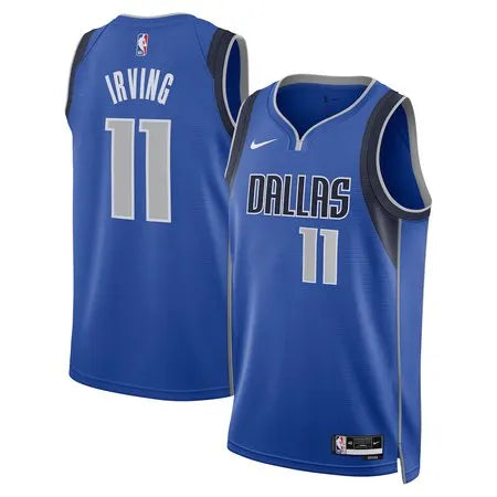 Men's Dallas Mavericks #11 Kyrie Irving Nike Blue Badge Swingman Replica Icon Edition Jersey