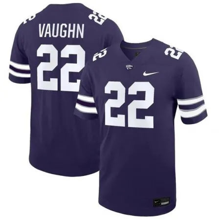 Men's Kansas State Wildcats #22 Deuce Vaughn Purple Vapor Stitched
Jersey