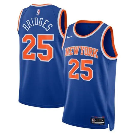 Men's New York Knicks #25 Mikal Bridges Nike Blue Swingman Icon Edition Jersey