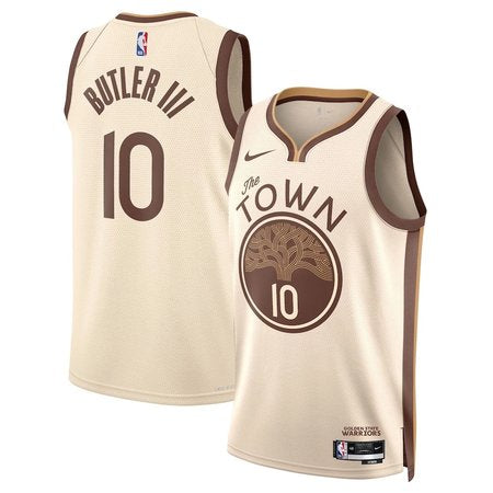 Men's Golden State Warriors #10 Jimmy Butler III Cream 2025/26 City Edition Swingman Jersey