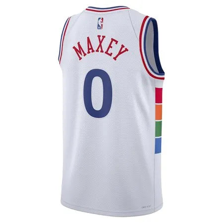 Unisex Philadelphia 76ers Tyrese Maxey
White 2024/25 Swingman Player Jersey - City Edition