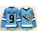Men's Utah Mammoth #9 Clayton Keller Blue 2025 With C Patch Stitched Premium Jersey