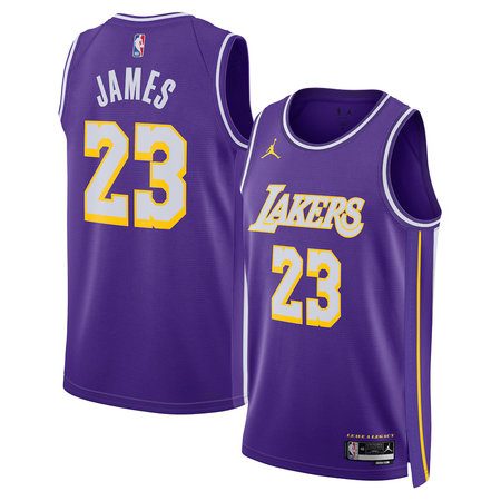 Men's Los Angeles Lakers #23 LeBron James
Purple Statement Edition Swingman Jersey