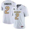 Men's Colorado Buffaloes #2 Shedeur Sanders White With PAC-12 Patch Stitched Football Jersey KBZQ